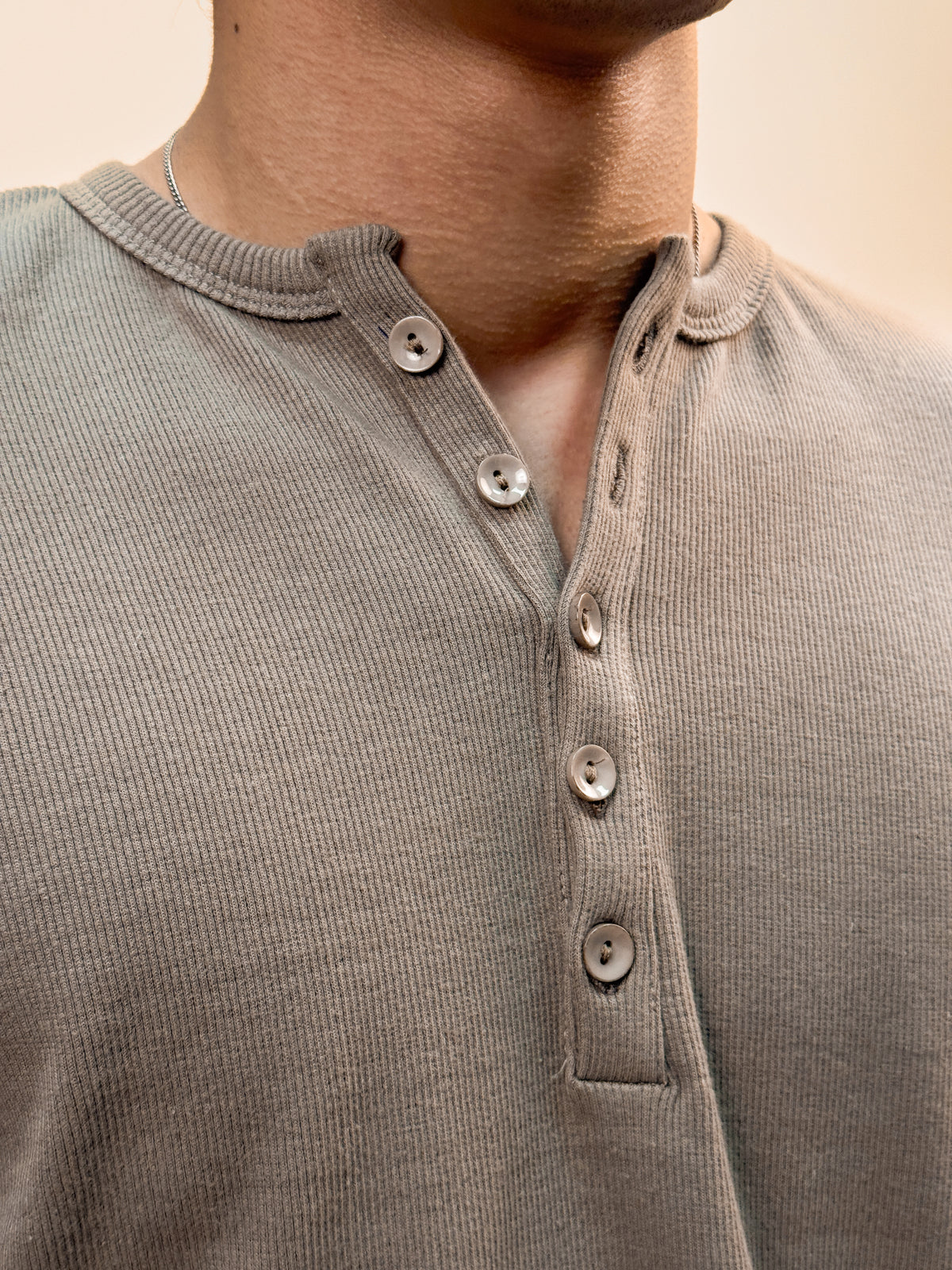 Misfits Waffle Henley - Brown