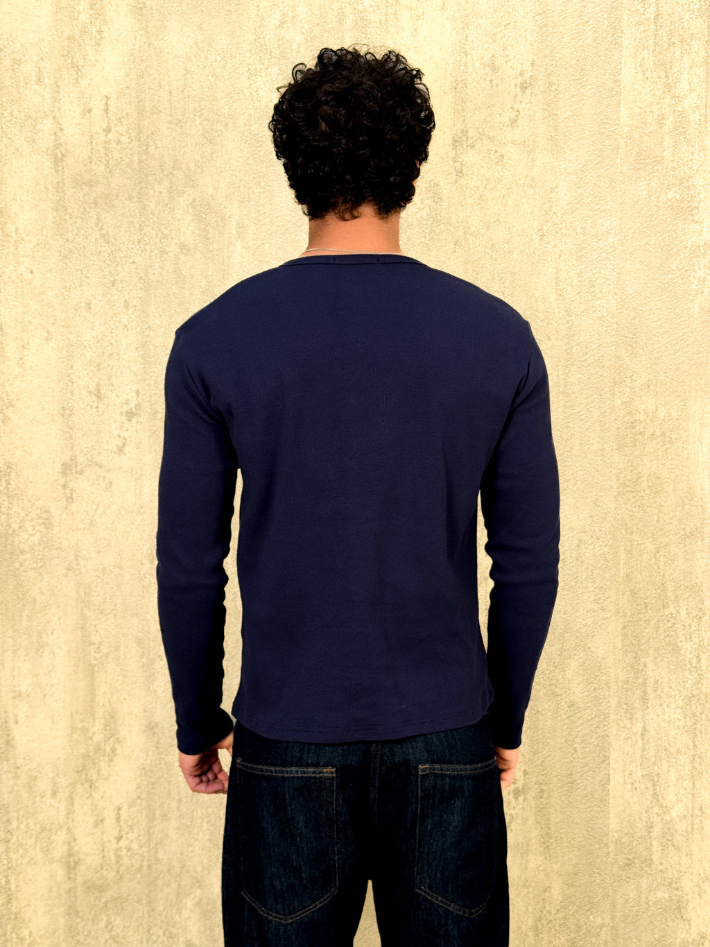 Misfits Waffle Henley - Navy