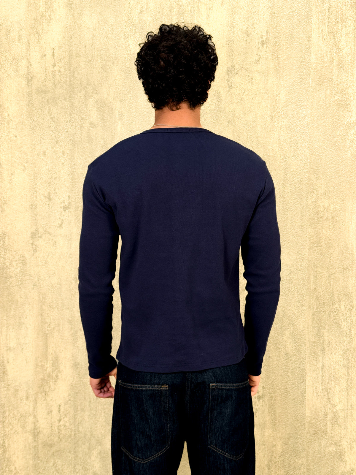 Misfits Waffle Henley - Navy