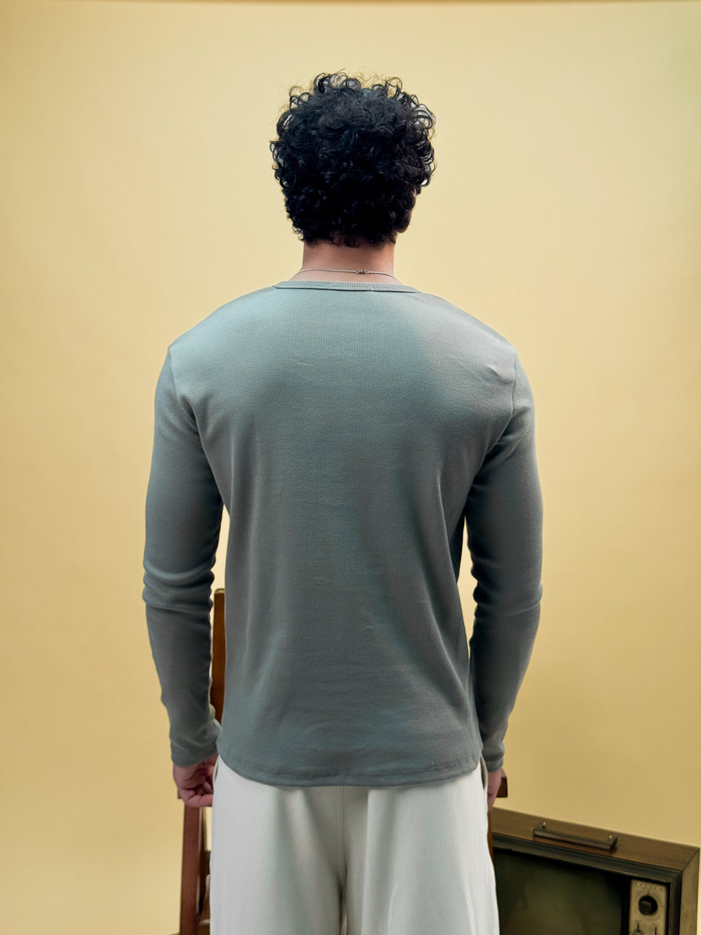 Misfits Waffle Henley - Olive
